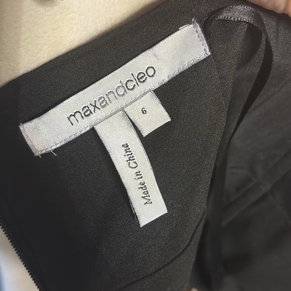 Max & Cleo Black and White abstract cocktail Strapless Sheath Dress satin NWOT 6 - Picture 8 of 15